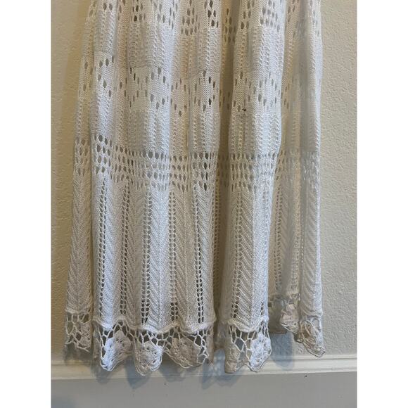 Bebe Crochet Knit Maxi Dress Womens Small Boho Y2K Cottage Fairy Whimsy White - Picture 12 of 15